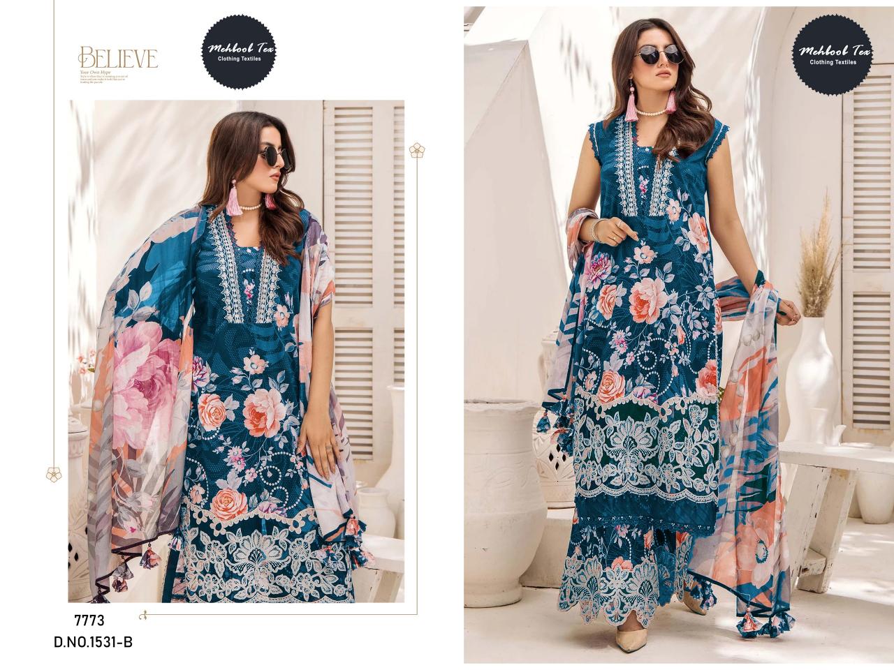 Mehboob Tex 1529 And 1531 Catalog Chiffon Dupatta pakistani fancy suits online