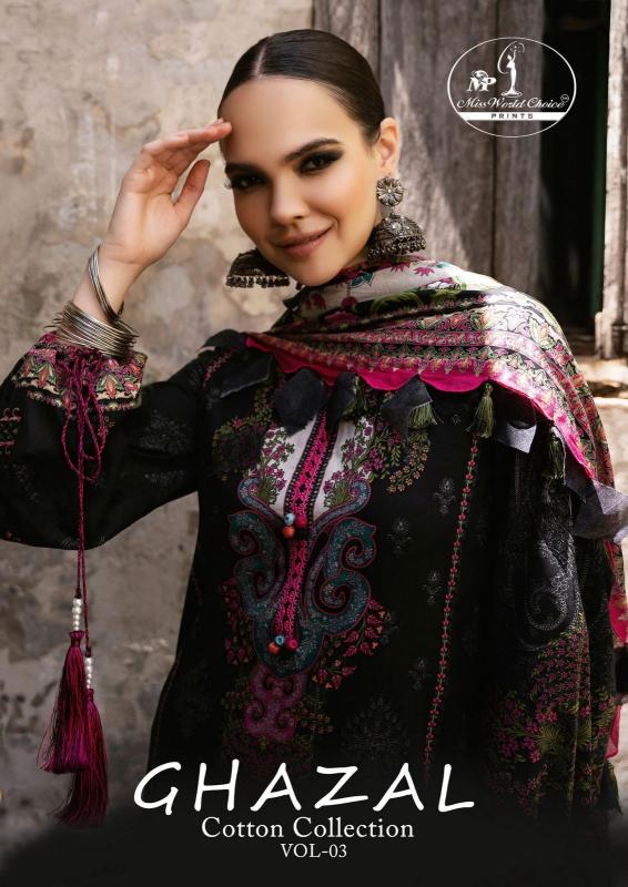 Miss World Ghazal Vol-03 - Karachi Dress Material  - Wholesale Catalog