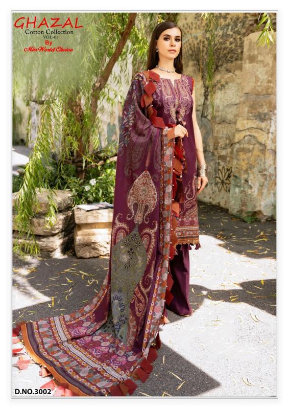 Miss World Ghazal Vol-03 - Karachi Dress Material  - Wholesale Catalog