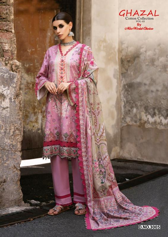 Miss World Ghazal Vol-03 - Karachi Dress Material  - Wholesale Catalog
