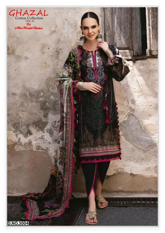 Miss World Ghazal Vol-03 - Karachi Dress Material  - Wholesale Catalog