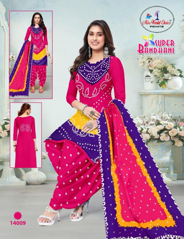 Miss World Super Bandhani Vol-14 - Dress Material  - Wholesale Catalog
