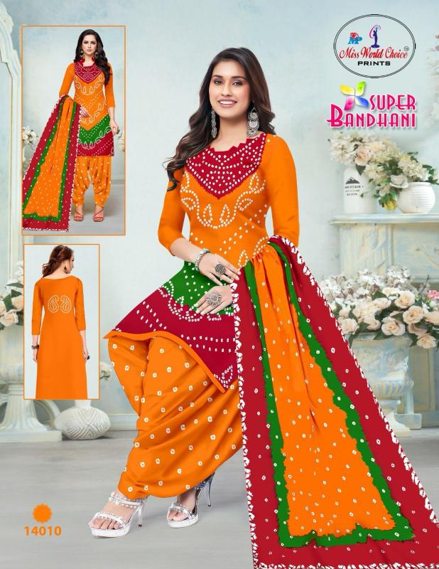 Miss World Super Bandhani Vol-14 - Dress Material  - Wholesale Catalog