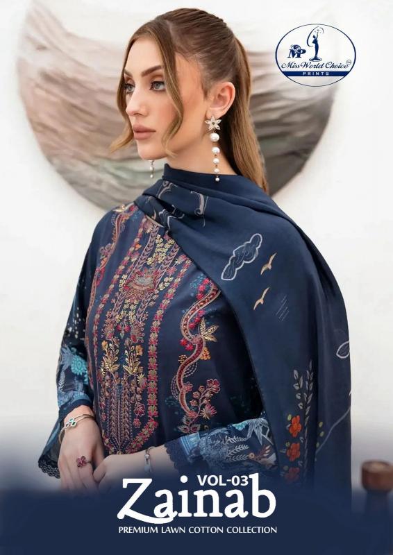 Miss World Zainab Vol-03 - Karachi Dress Material  - Wholesale Catalog