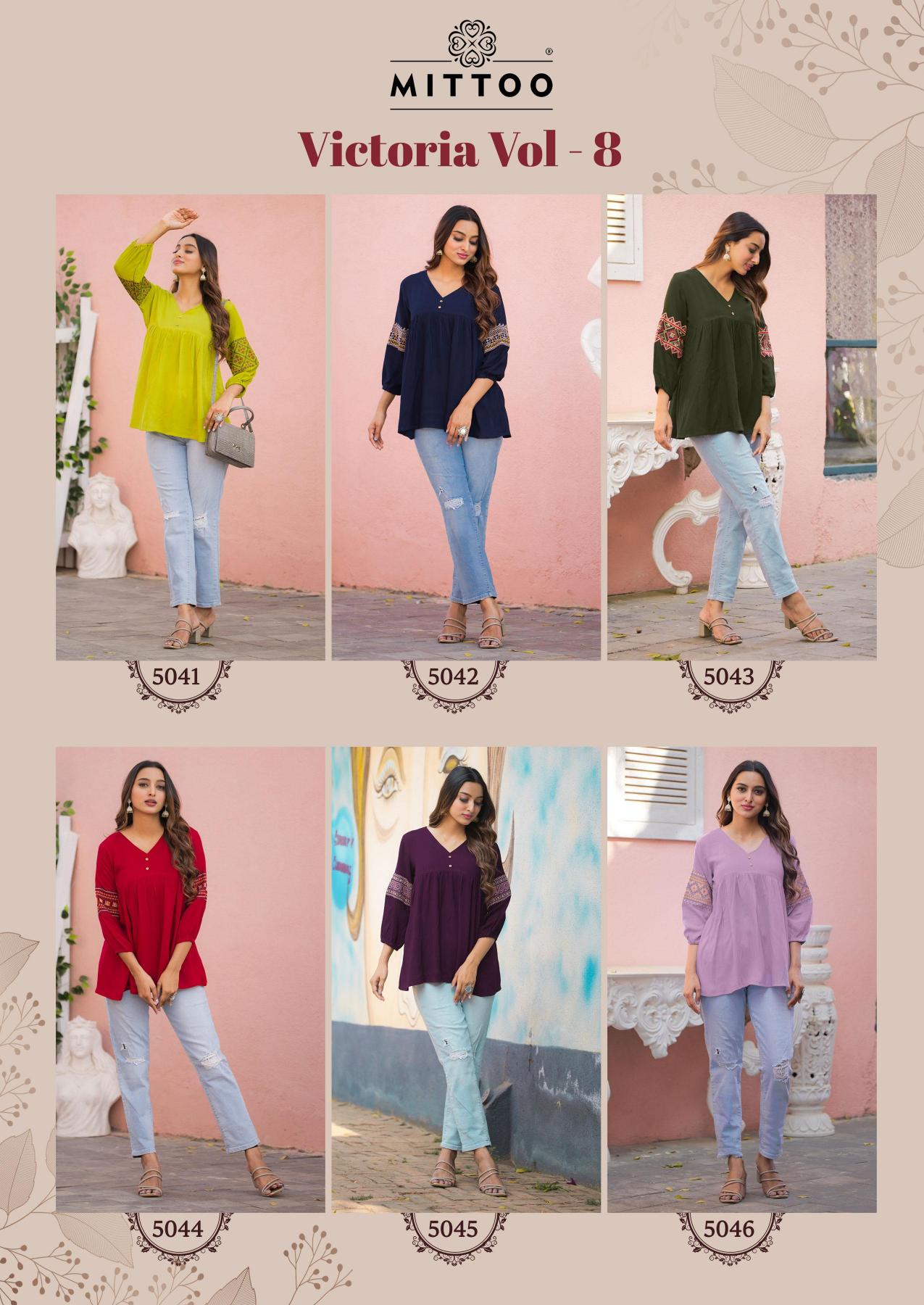 Mittoo Victoria Vol 8 Catalog short kurti design 2025 in india