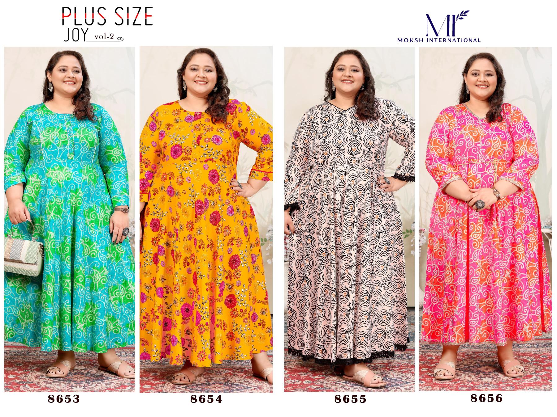 Moksh International Plus Size Joy Vol 2 catalog plus size long kurtis online india
