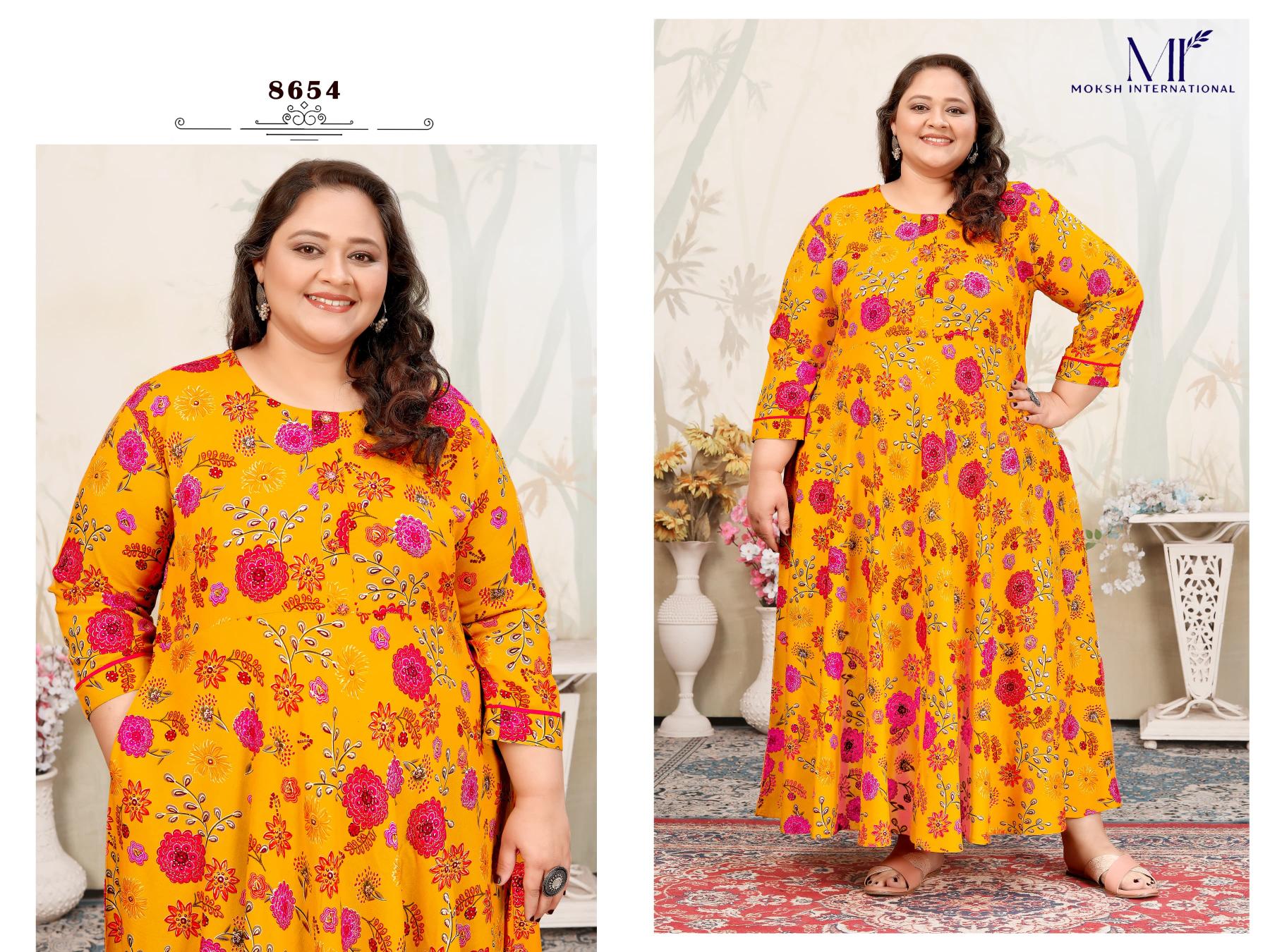Moksh International Plus Size Joy Vol 2 catalog plus size long kurtis online india
