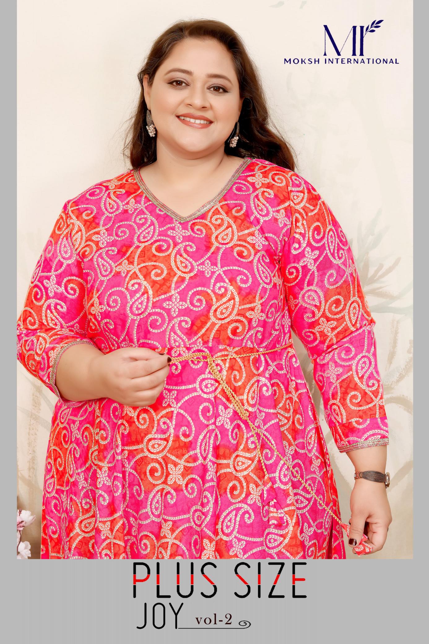 Moksh International Plus Size Joy Vol 2 catalog plus size long kurtis online india