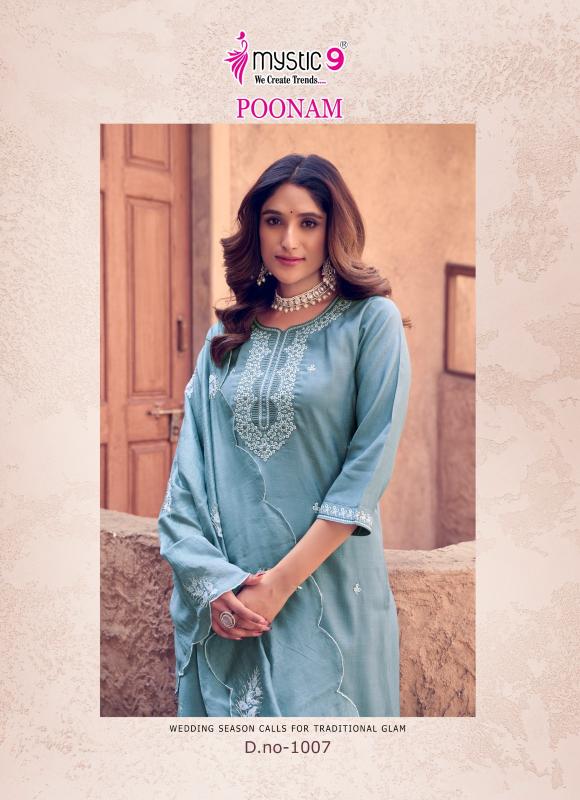 Mystic 9 Poonam Vol 1 catalog embroidered kurtis online india
