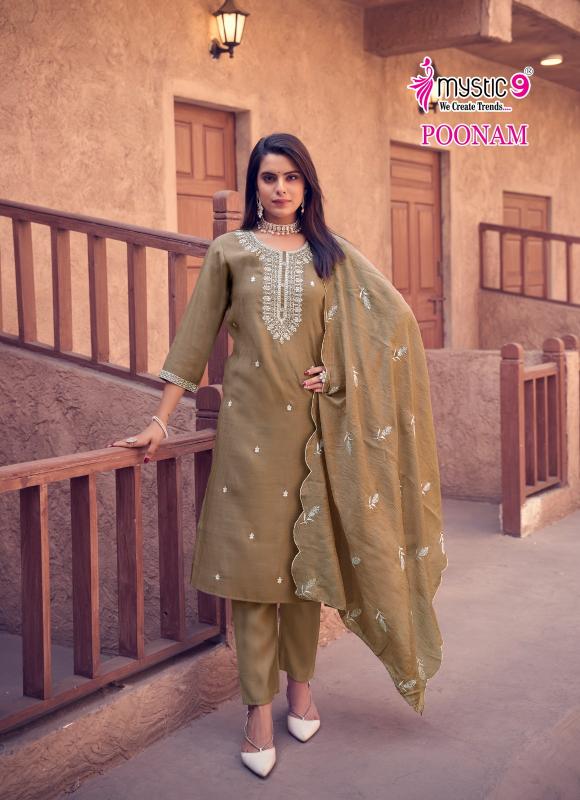 Mystic 9 Poonam Vol 1 catalog embroidered kurtis online india