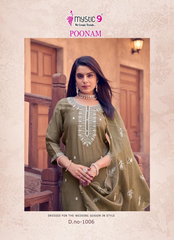 Mystic 9 Poonam Vol 1 catalog embroidered kurtis online india