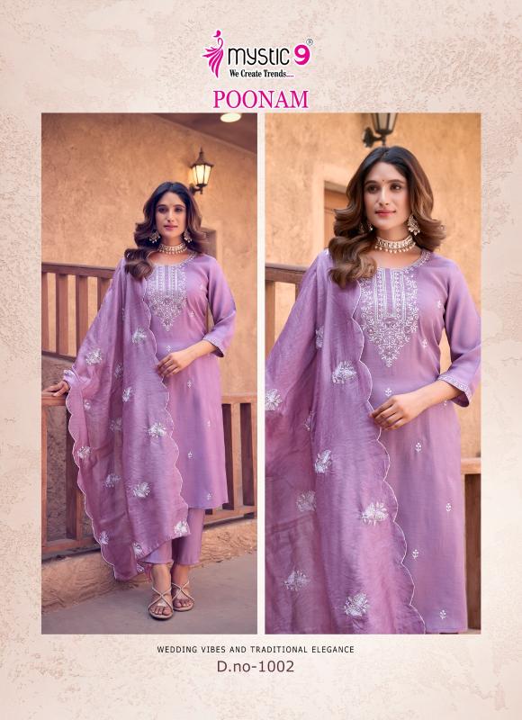 Mystic 9 Poonam Vol 1 catalog embroidered kurtis online india
