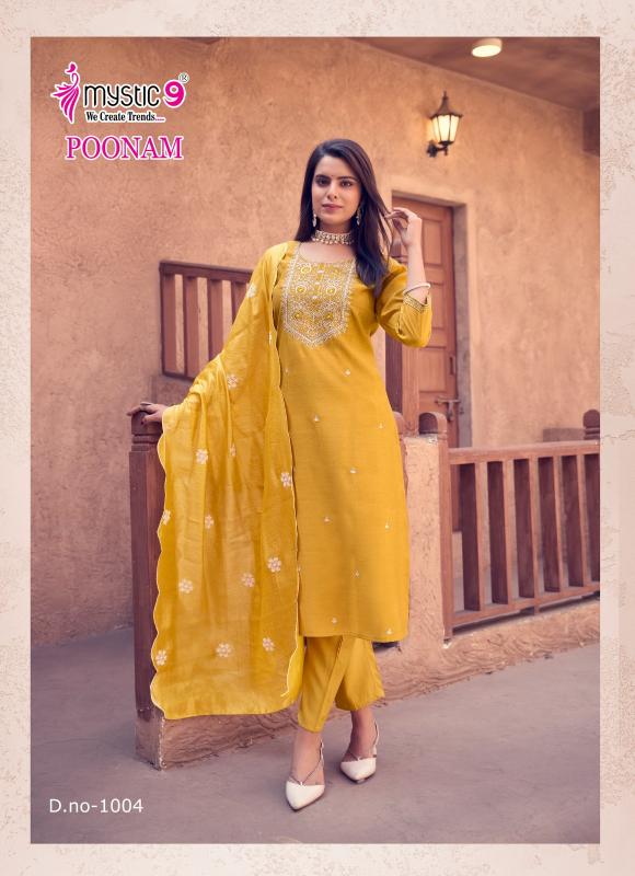 Mystic 9 Poonam Vol 1 catalog embroidered kurtis online india