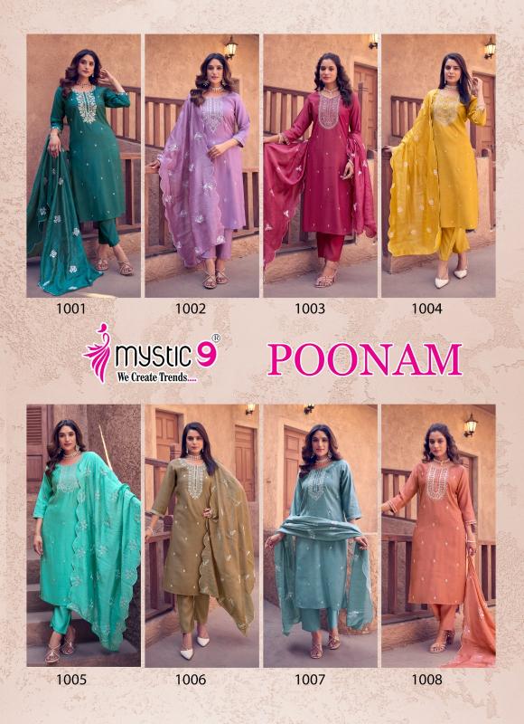 Mystic 9 Poonam Vol 1 catalog embroidered kurtis online india