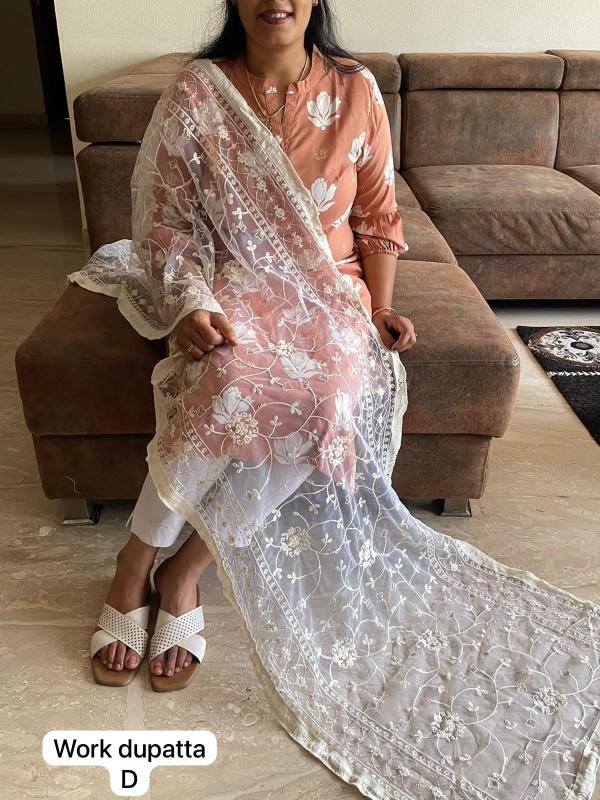 Net Fancy Work Stole Dupatta catalog net Dupatta at wholesaler in gujarat