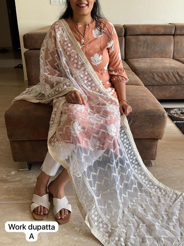 Net Fancy Work Stole Dupatta catalog net Dupatta at wholesaler in gujarat
