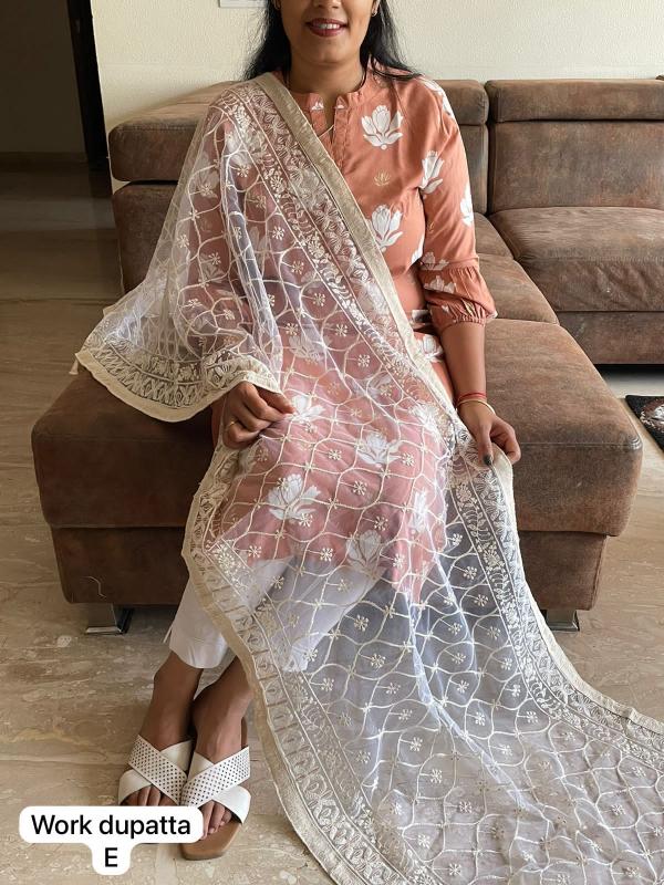 Net Fancy Work Stole Dupatta catalog net Dupatta at wholesaler in gujarat