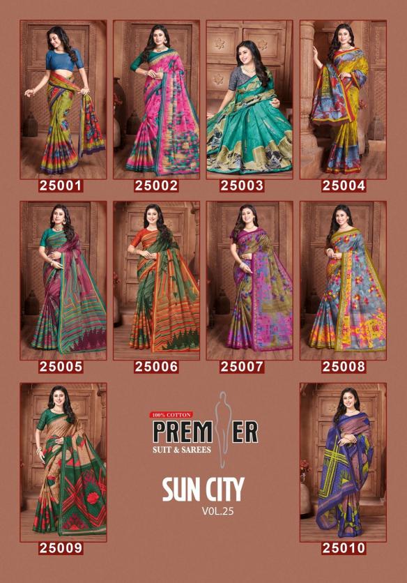 Premier Suncity Vol-25 - Cotton Sarees  - Wholesale Catalog