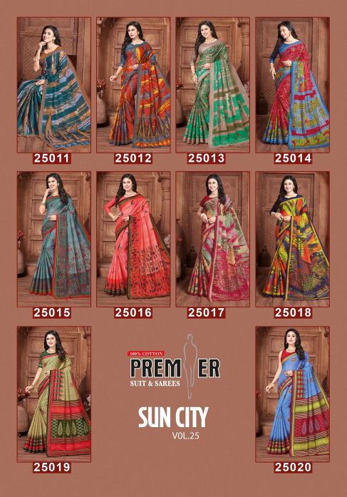Premier Suncity Vol-25 - Cotton Sarees  - Wholesale Catalog