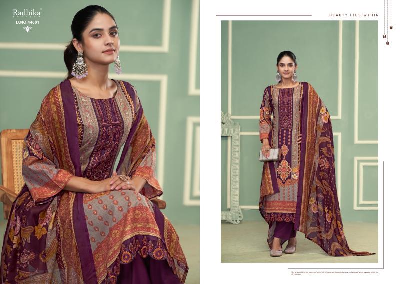 Radhika Azara Nussaret Vol 2 Catalog dress material wholesale market ahmedabad