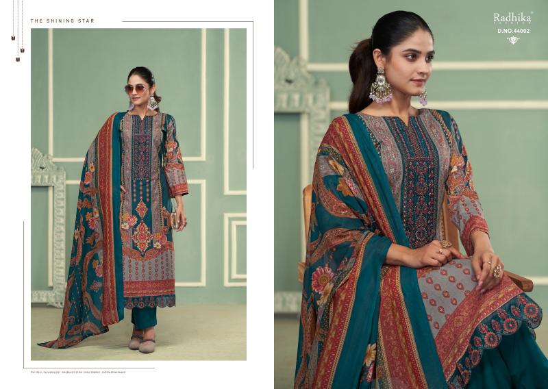 Radhika Azara Nussaret Vol 2 Catalog dress material wholesale market ahmedabad