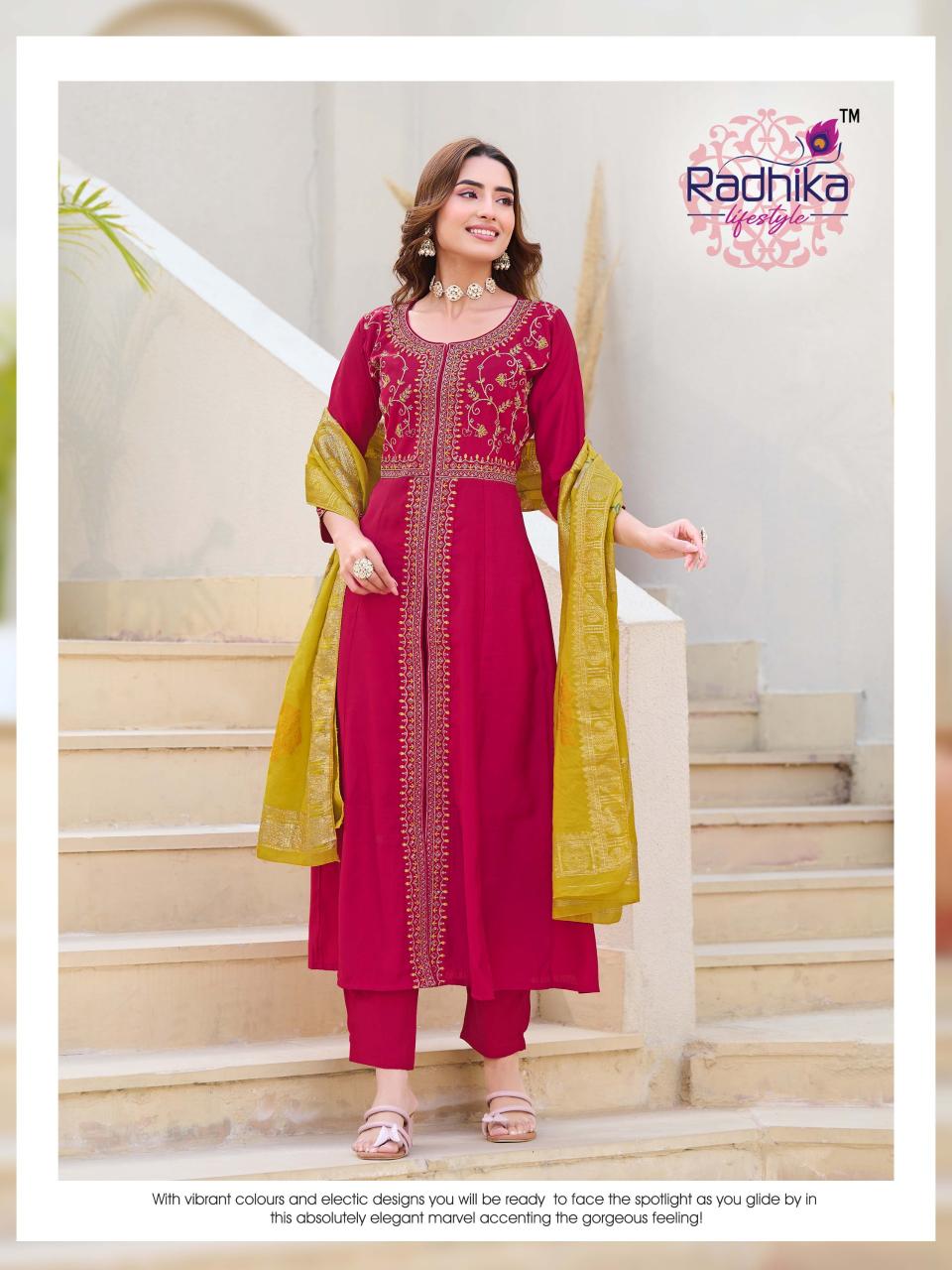 Radhika Lifestyle Isha vol 1 catalog front open kurti online india