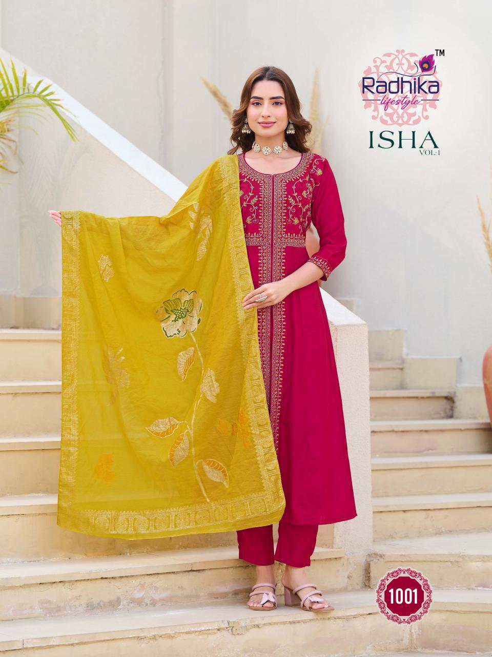 Radhika Lifestyle Isha vol 1 catalog front open kurti online india