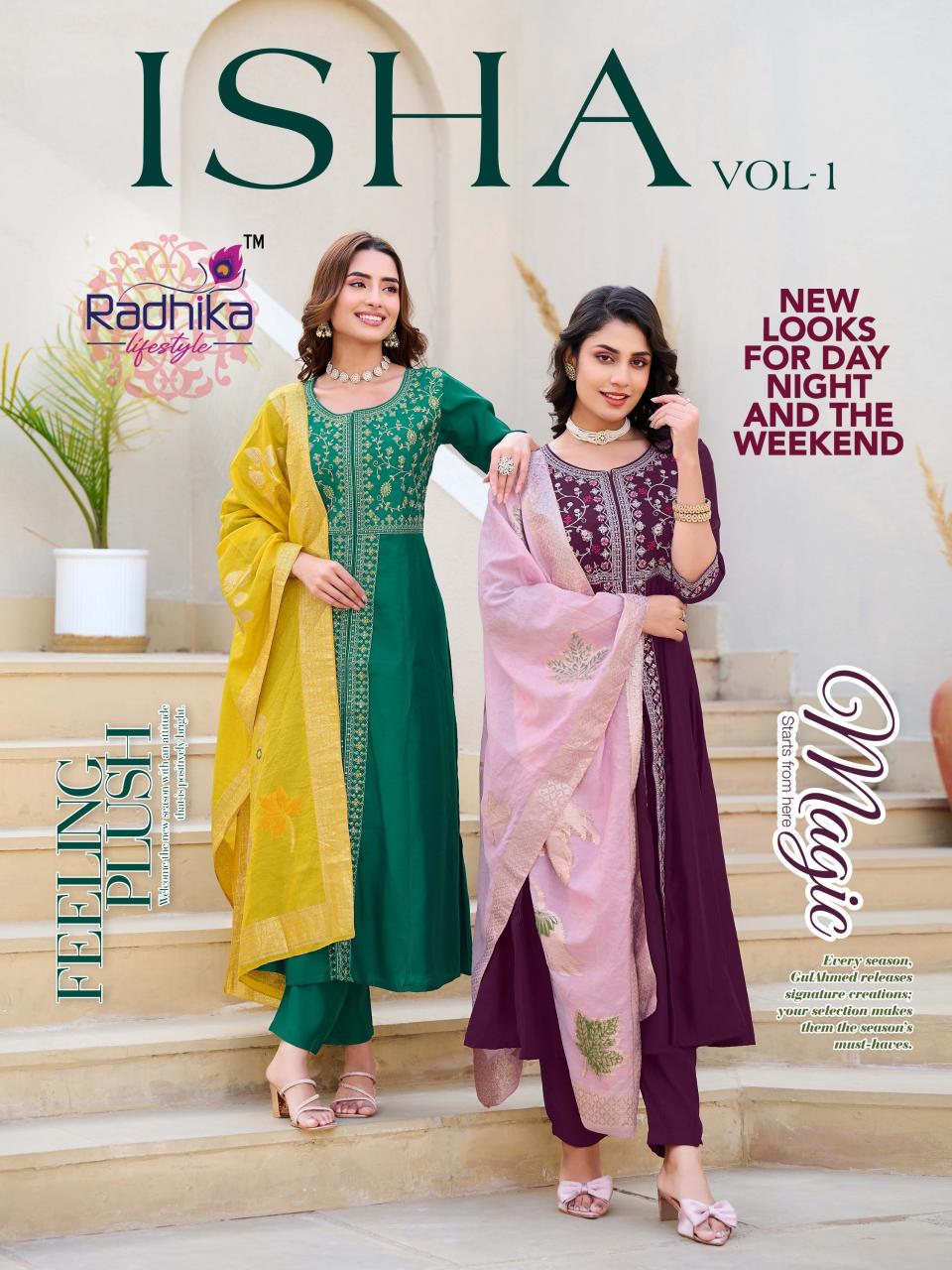 Radhika Lifestyle Isha vol 1 catalog front open kurti online india