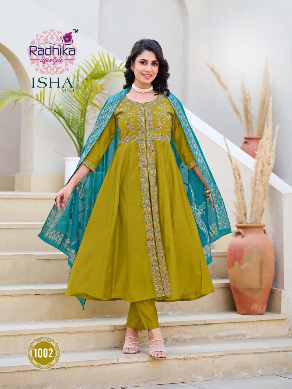 Radhika Lifestyle Isha vol 1 catalog front open kurti online india