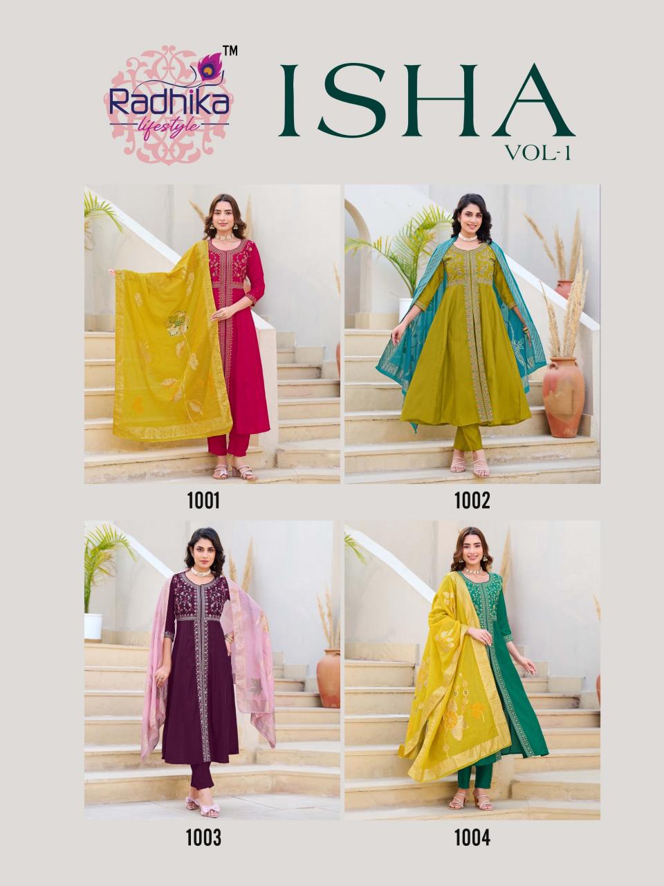 Radhika Lifestyle Isha vol 1 catalog front open kurti online india