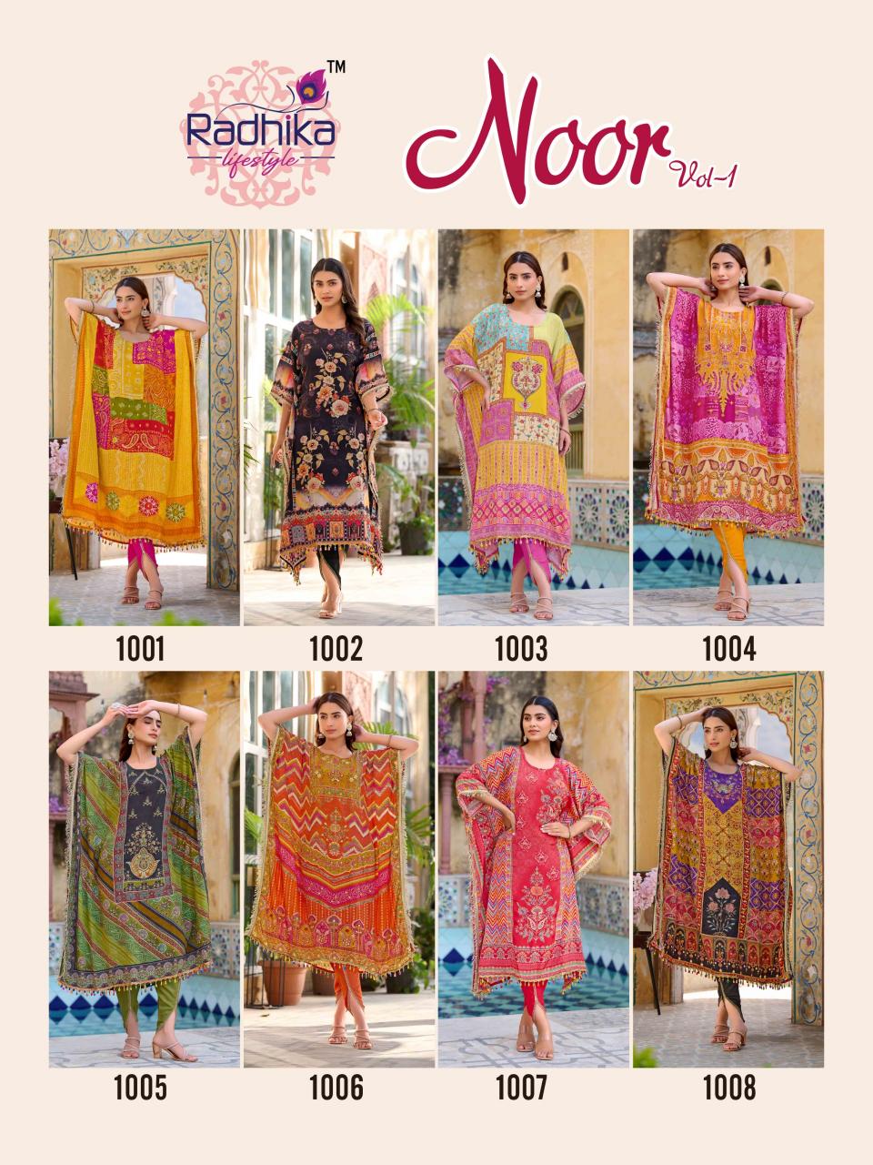 Radhika Lifestyle Noor vol 1 catalog buy kaftan kurti online india