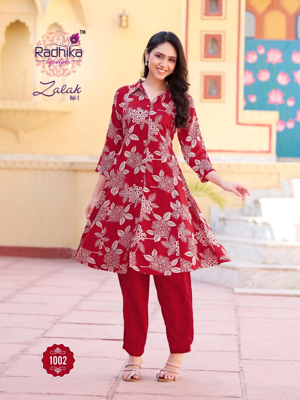 Radhika Lifestyle Zalak Vol 1 catalog indo western cord set 
