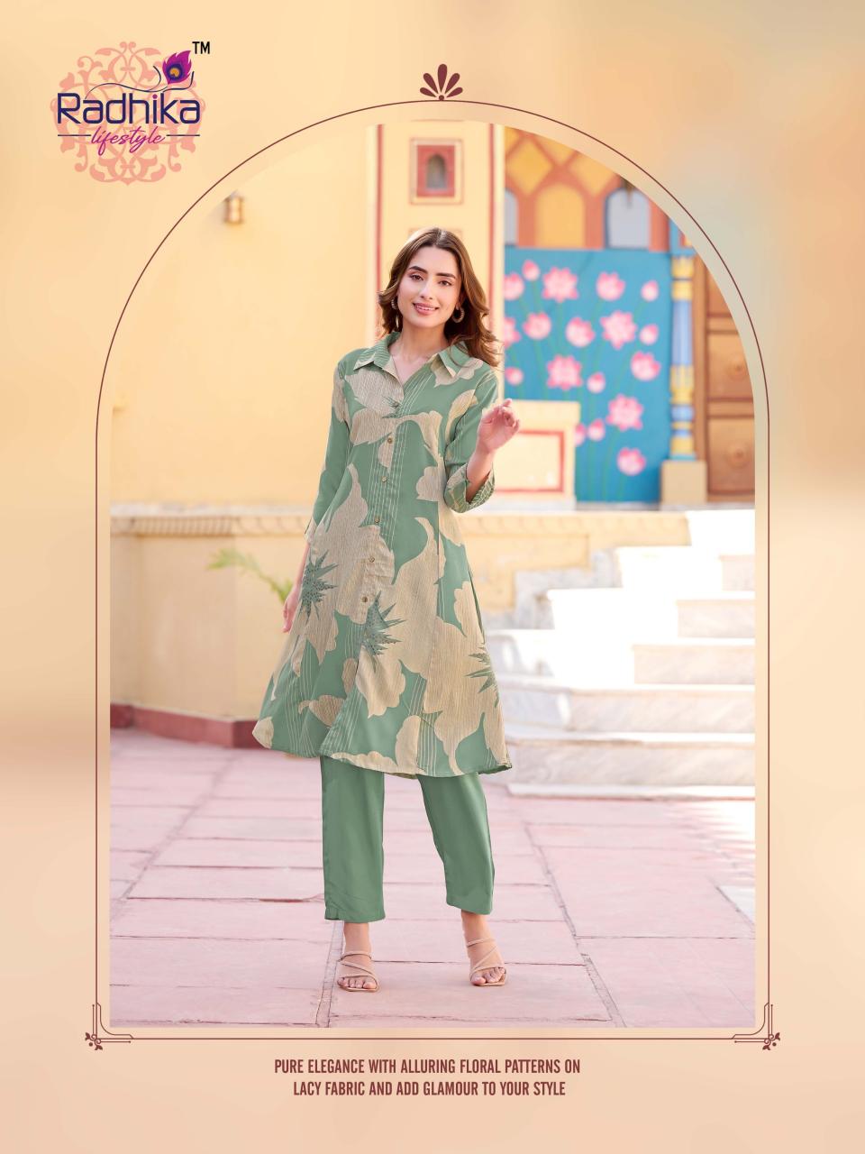 Radhika Lifestyle Zalak Vol 1 catalog indo western cord set 