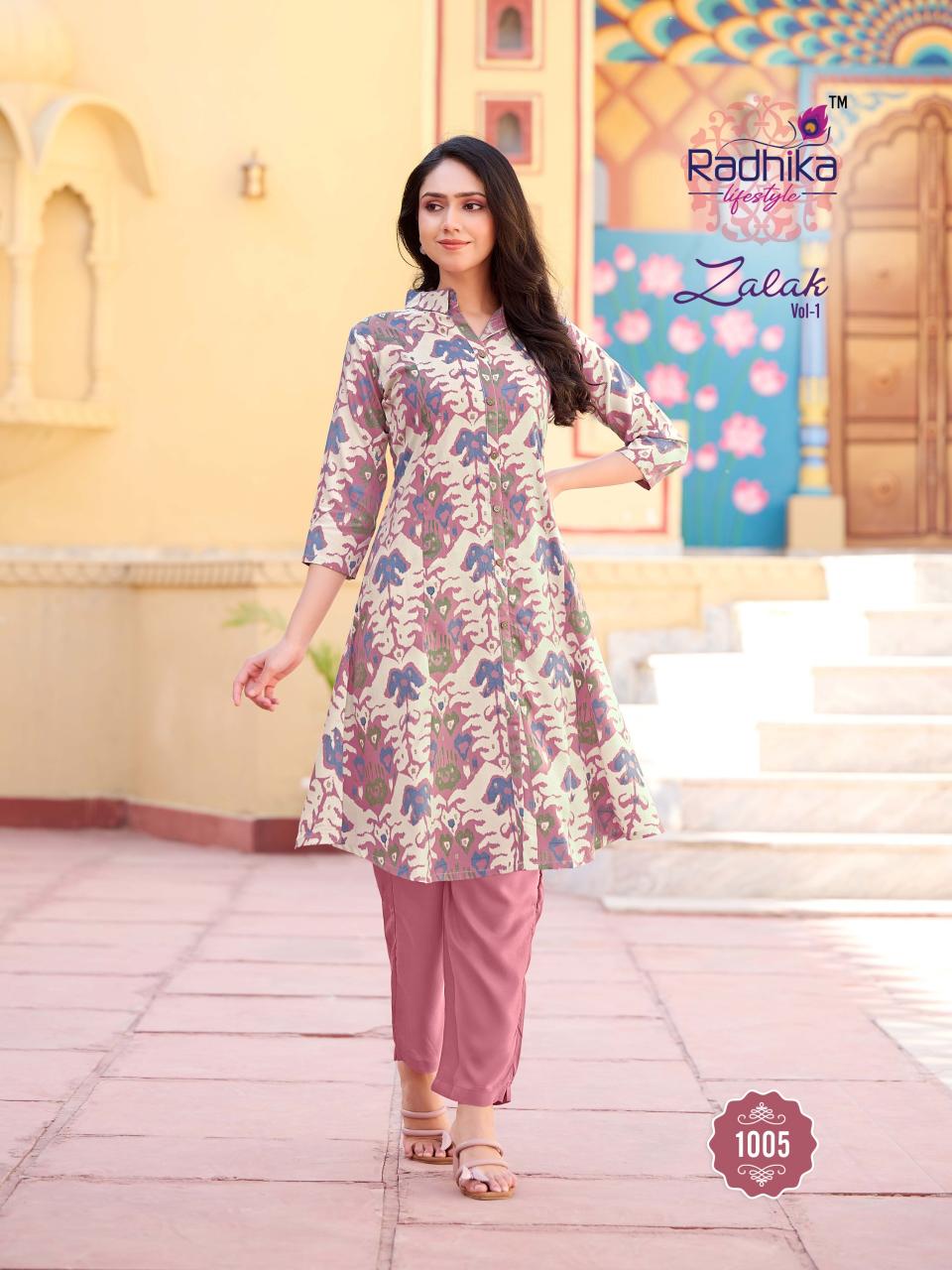 Radhika Lifestyle Zalak Vol 1 catalog indo western cord set 