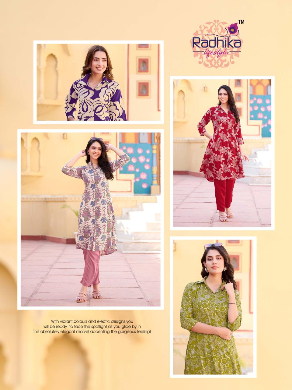 Radhika Lifestyle Zalak Vol 1 catalog indo western cord set 
