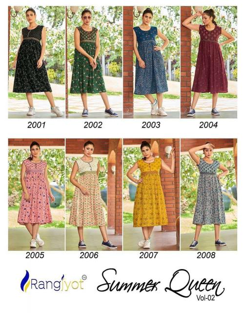 Rangjyot Summer Queen Vol 2 Catalog cotton western dress for women