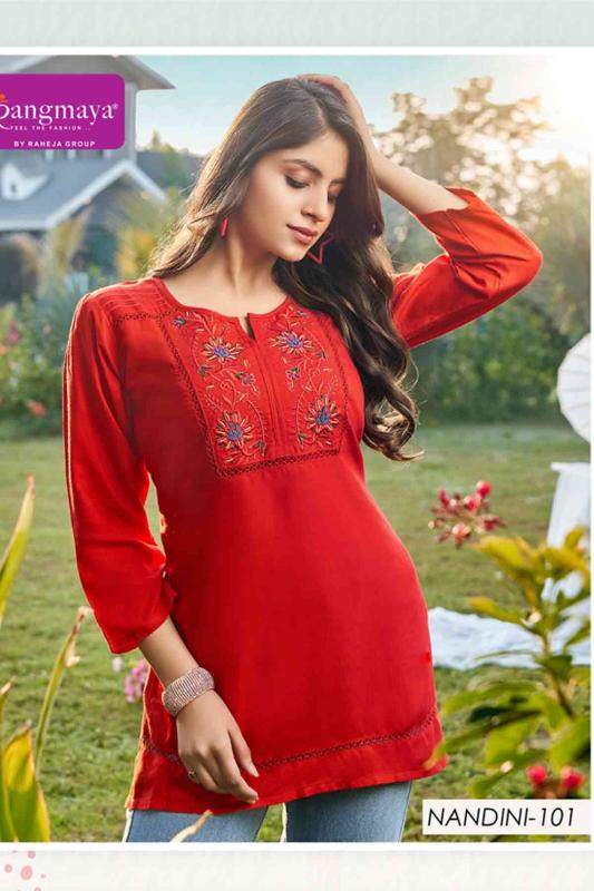 Rangmaya Nandini Catalog ladies short kurtis online india