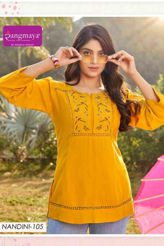 Rangmaya Nandini Catalog ladies short kurtis online india