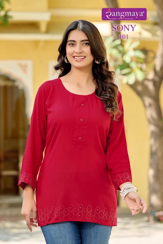 Rangmaya Sony catalog short kurti online shopping india