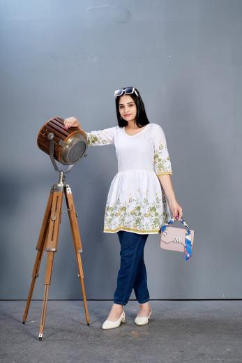 Rasili Nx Maanvii catalog white short kurti online india