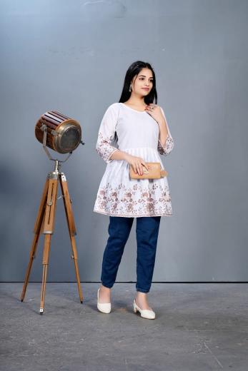 Rasili Nx Maanvii catalog white short kurti online india