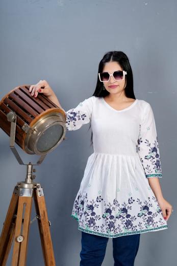 Rasili Nx Maanvii catalog white short kurti online india