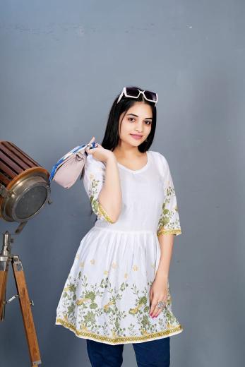 Rasili Nx Maanvii catalog white short kurti online india