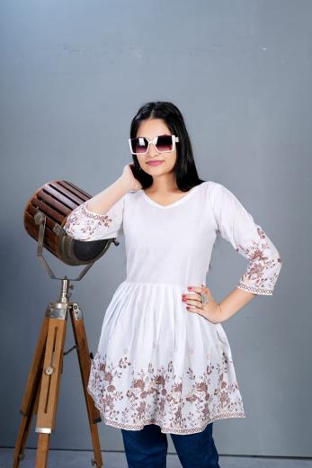 Rasili Nx Maanvii catalog white short kurti online india