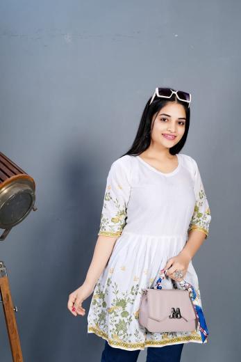 Rasili Nx Maanvii catalog white short kurti online india