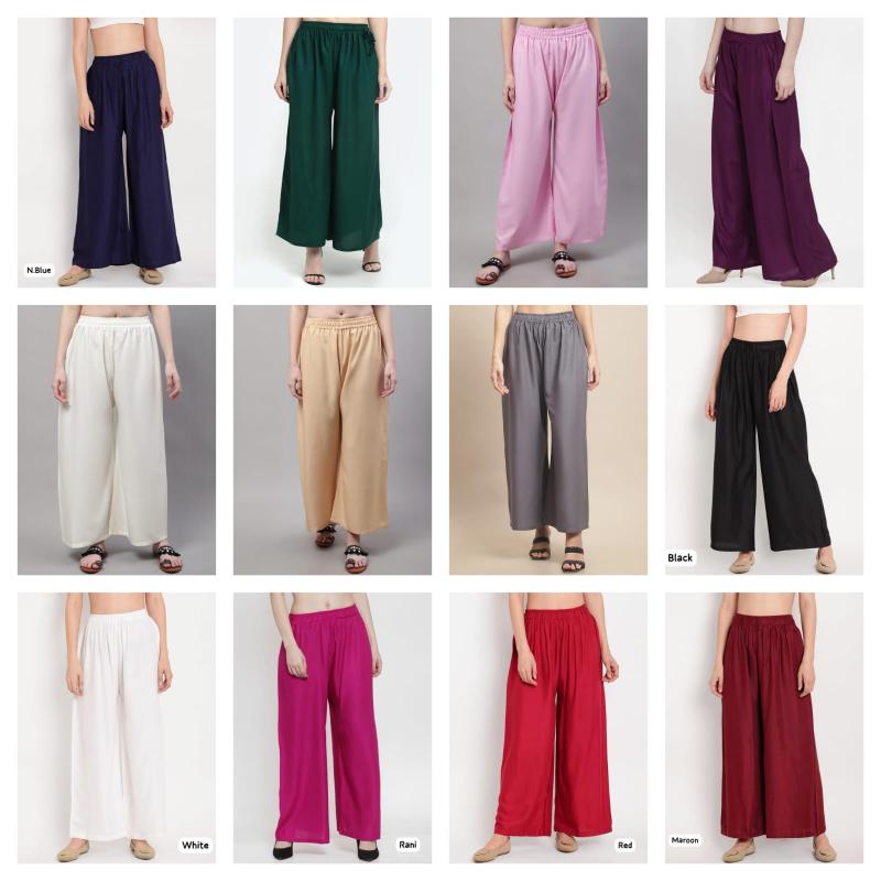 Rayon Plazzo Catalog pants for ladies