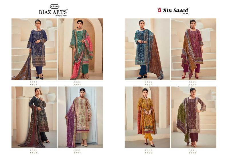 Riaz Arts Bin Saeed Vol 6 Catalog wholesale dress material shops near me
