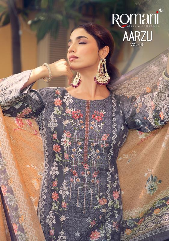 Romani Aarzu Vol 14 Catalog wholesale dress material distributors in mumbai