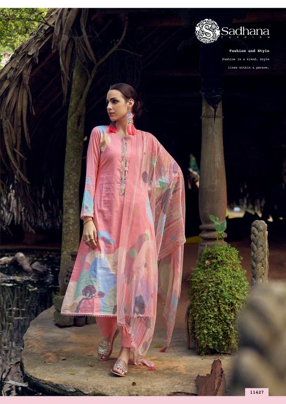 Sadhana Fashion Nasrin Catalog salwar kameez materials wholesale bangalore