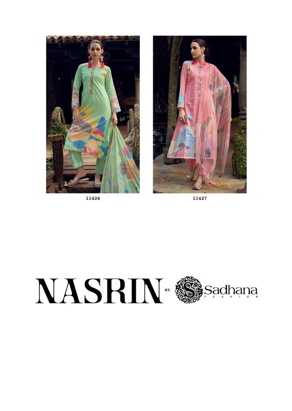 Sadhana Fashion Nasrin Catalog salwar kameez materials wholesale bangalore